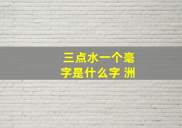 三点水一个毫字是什么字 洲